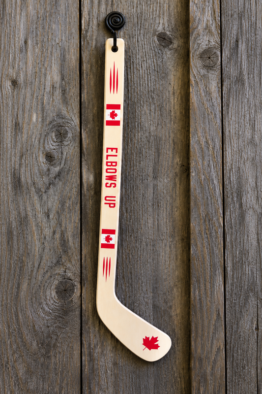 Elbows Up Wooden Hockey Stick - 24 Inches (Basic Hook included)